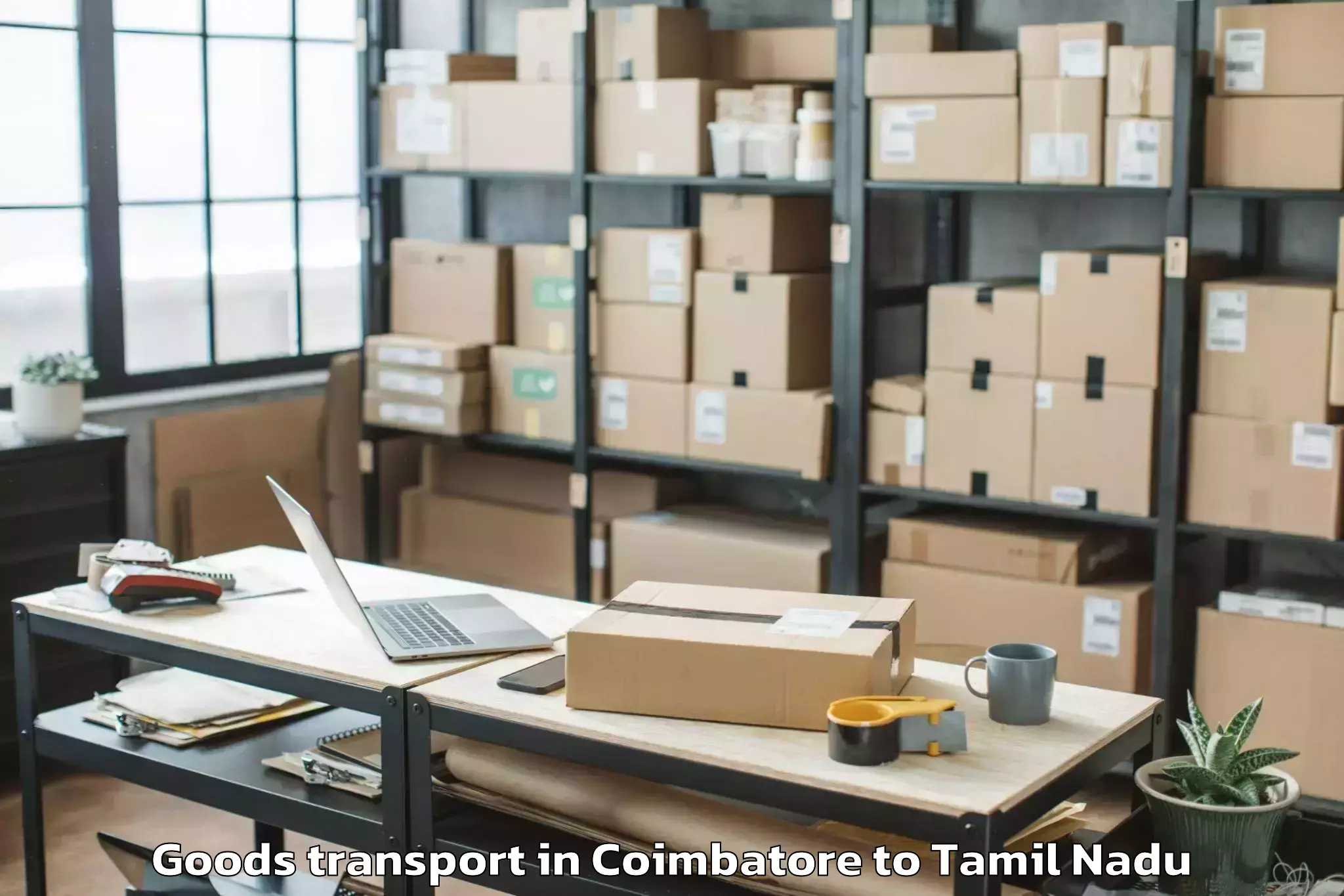 Discover Coimbatore to Kadavur Goods Transport